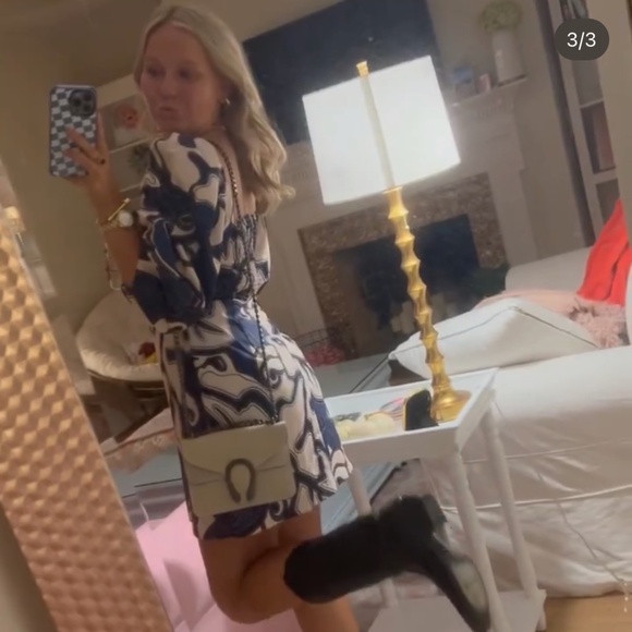 Blue Multi Color Pattern Dress - Picture 2 of 2